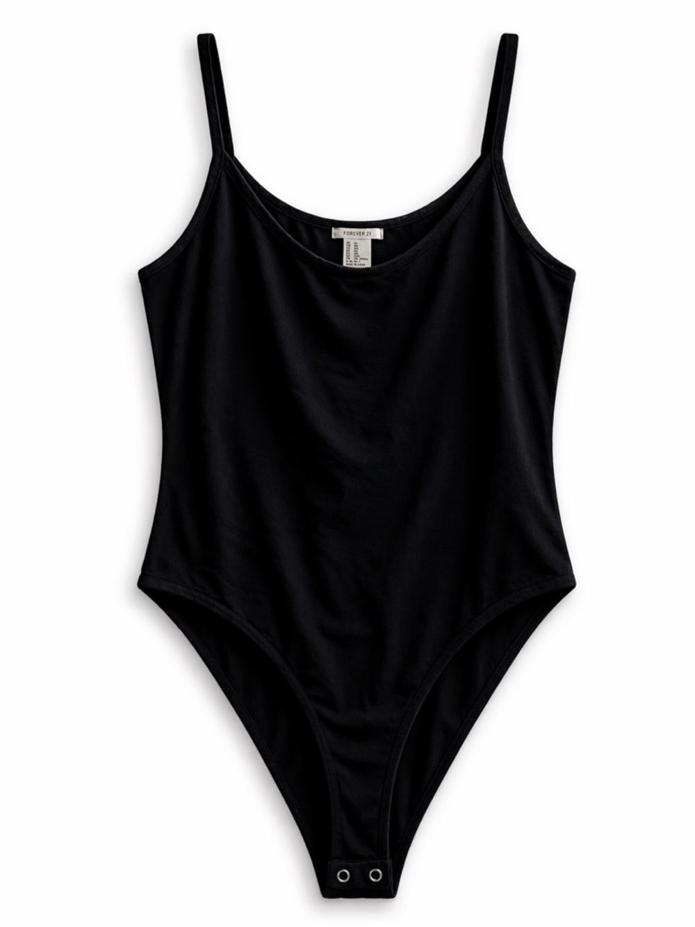 Forever 21 Plus Black Scoop Neck Bodysuit 3X Fits XXL Minimalist